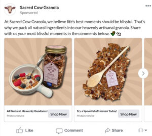 Sacred Cow Granola Facebook Post