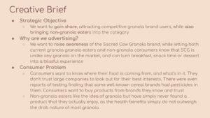 SacredCowGranolaCreativeBrief